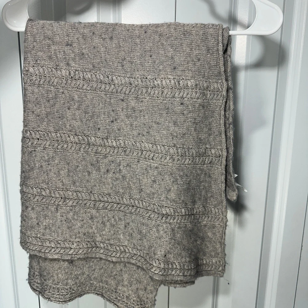 Seraphine Caleb Nursing Shawl Women OS Grey Cable Knit Lambswool Cashmere Blend